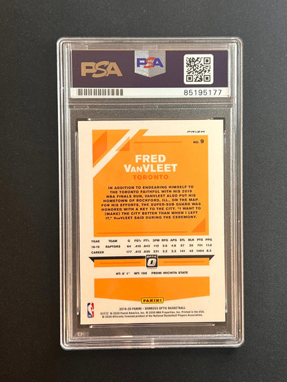 2019-20 Panini Donruss #9 Fred VanVleet Signed Card AUTO PSA Slabbed Raptors