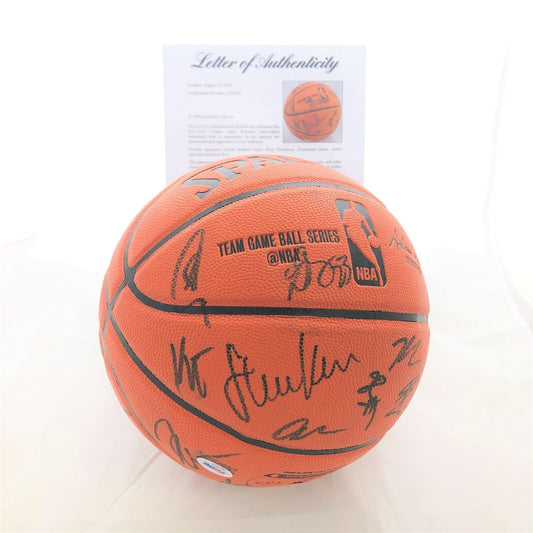 2015-16 Warriors Team Signed Basketball PSA/DNA Autographed Ball 2016