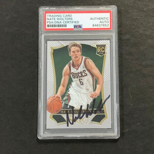 2013-14 Panini Select #168 Nate Wolters Signed Card AUTO PSA/DNA Slabbed RC Buck