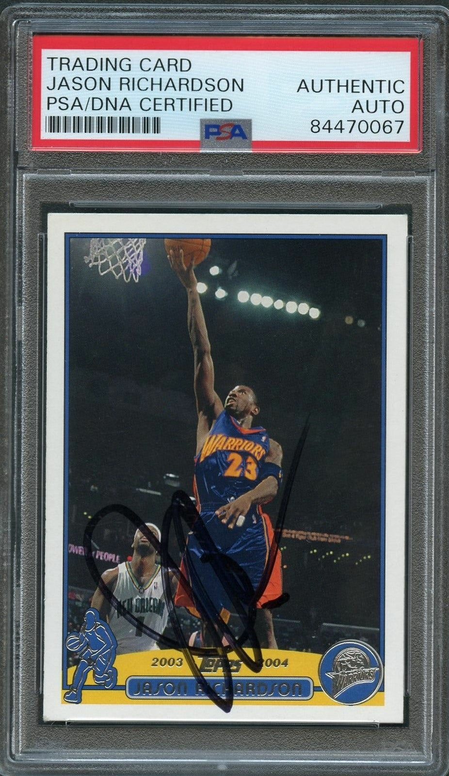 2003-04 Topps Basketball #23 Jason Richardson Signed Card AUTO PSA Slabbed Warri