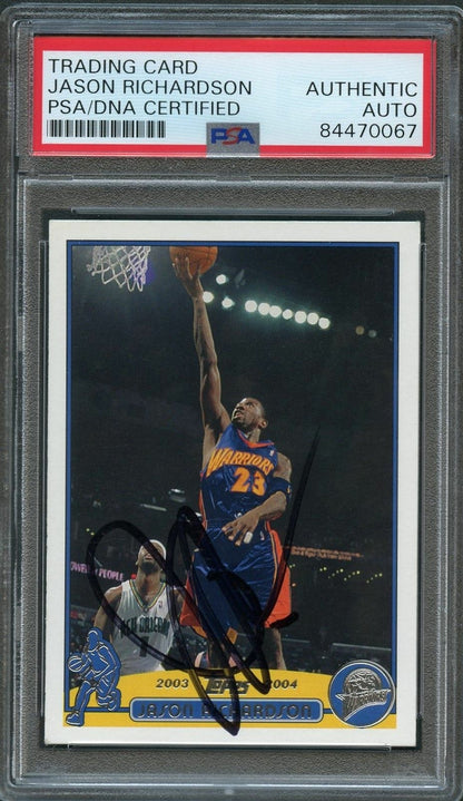 2003-04 Topps Basketball #23 Jason Richardson Signed Card AUTO PSA Slabbed Warri