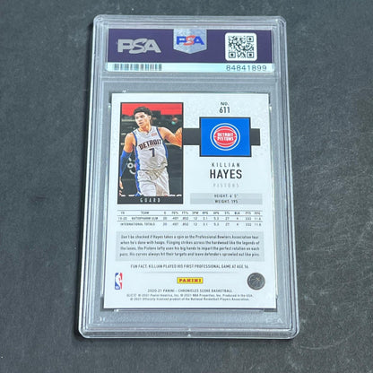 2020-21 Panini Chronicles Score #611 Killian Hayes Signed Card AUTO PSA Slabbed