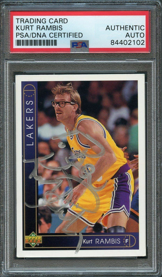 1993-94 Upper Deck #364 Kurt Rambis Signed Card Auto PSA Slabbed