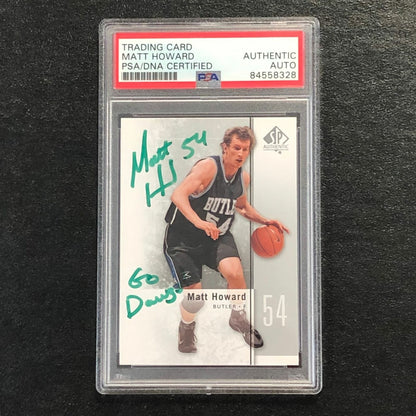 2011-12 SP Authentic #48 Matt Howard Signed Card AUTO PSA Slabbed Butler Bulldog