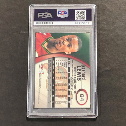 2000-01 Fleer #84 Rashard Lewis Signed Card AUTO PSA/DNA Slabbed Seattle Superso