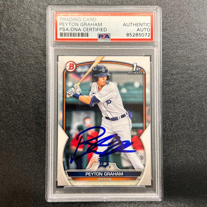 2023 Topps 1st Bowman #BP-57 Peyton Graham Signed Card PSA/DNA Slabbed AUTO Tige