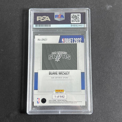 2022-23 Panini Instant #DN21 signed Blake Wesley Auto Card PSA/DNA Slabbed Draft