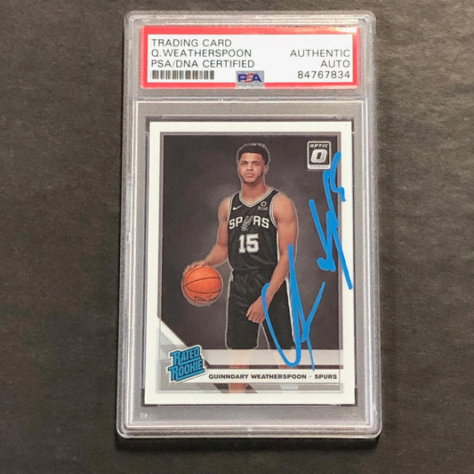 2019-20 Panini Optic #175 Quinndary Weatherspoon Signed Card AUTO PSA/DNA Slabbe