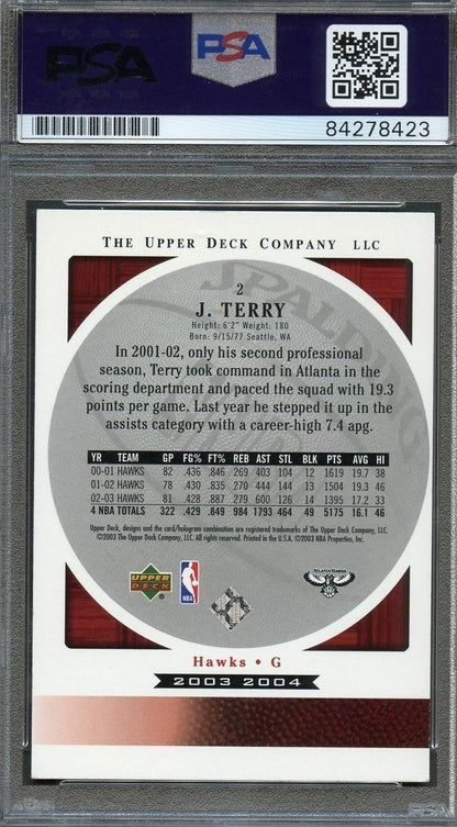 2003 Upper Deck #2 Jason Terry Signed Card AUTO PSA Slabbed Hawks