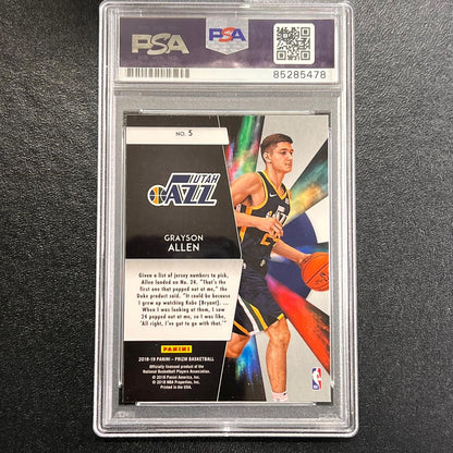 2018-19 Panini Prizm Freshman Phenoms #5 Grayson Allen Signed Card AUTO PSA/DNA