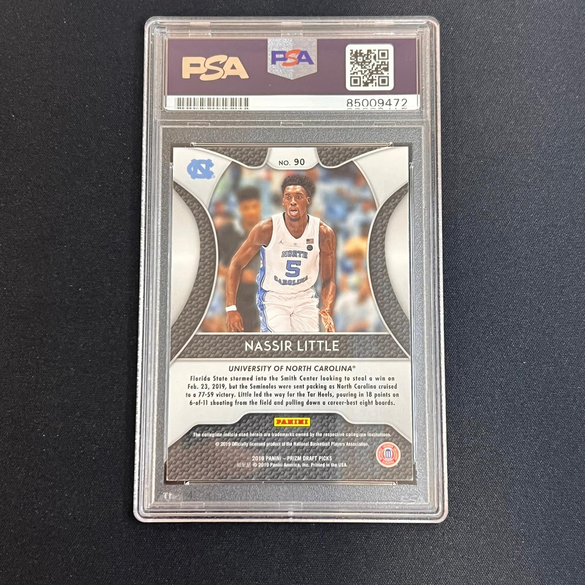 2019 Panini Prizm Draft Picks #90 NASSIR LITTLE Signed Rookie Card AUTO PSA Slab