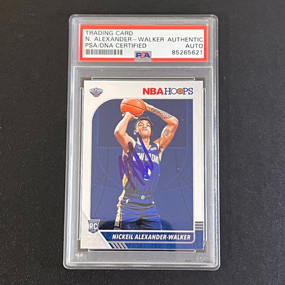2019-20 NBA Hoops #214 Nickeil Alexander Walker Signed Card AUTO PSA Slabbed RC