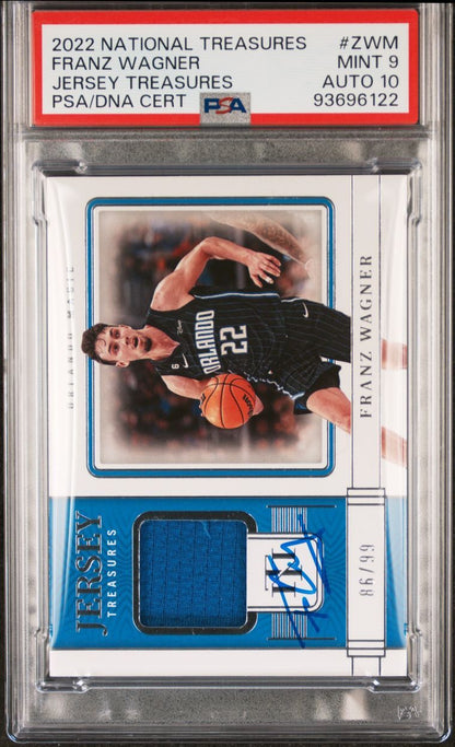 2022 National Treasures #ZWM Franz Wagner Signed Card Mint 9 AUTO 10 PSA/DNA Sla