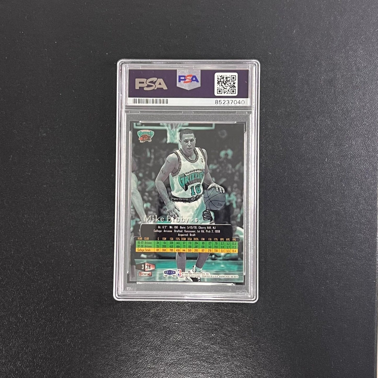 1997 ShowTime Mike Bibby Signed Card AUTO PSA Slabbed RC Grizzlies
