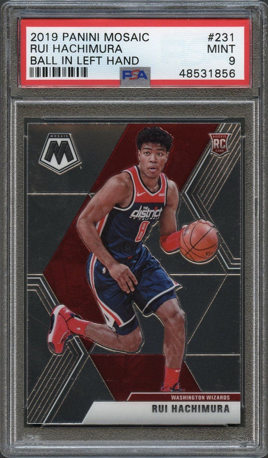 2019 Panini Mosaic #231 Rui Hachimura Ball In Left Hand PSA 9 Mint RC
