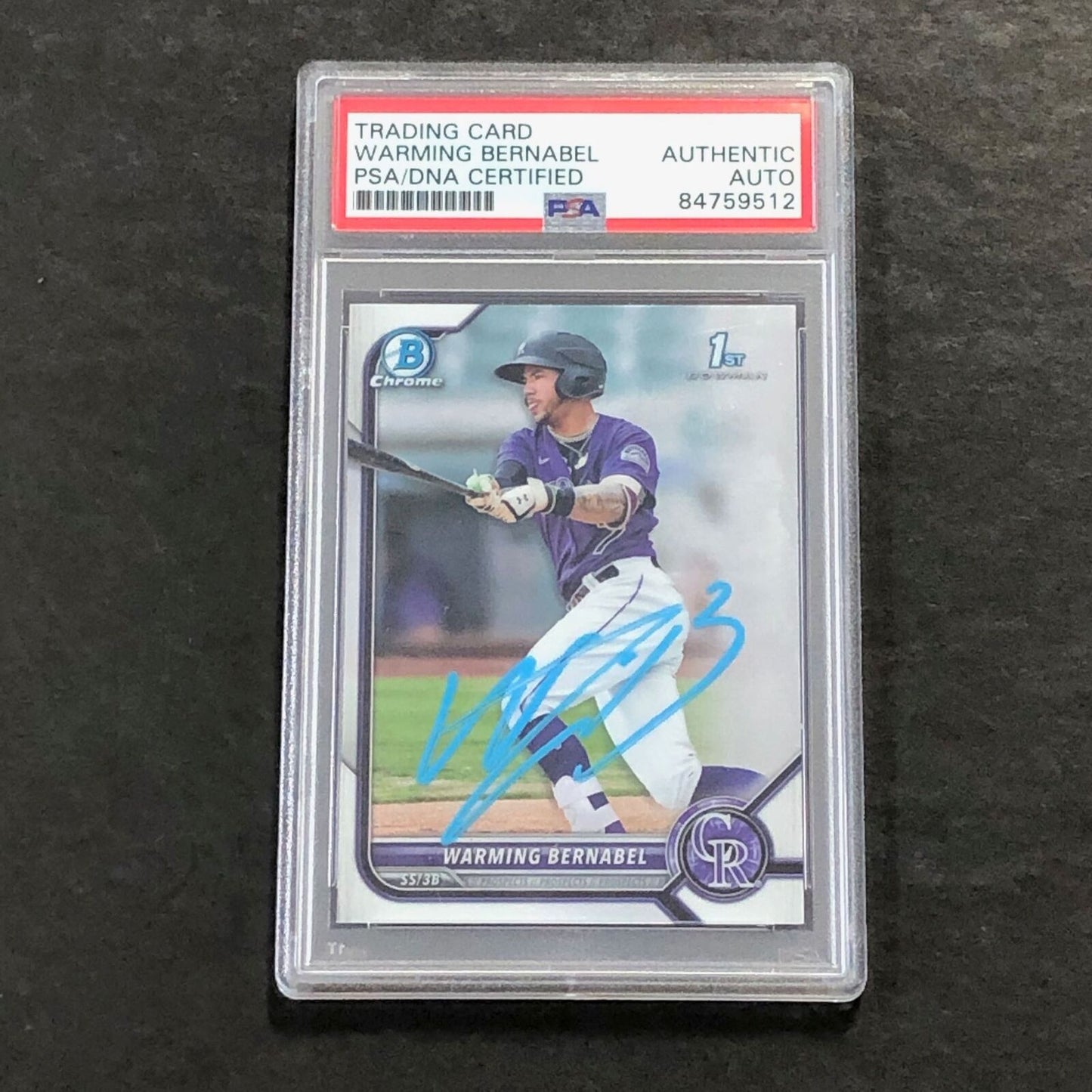 2021 Bowman Chrome #BP-46 Warming Bernabel Signed Card PSA Slabbed Auto Rockies