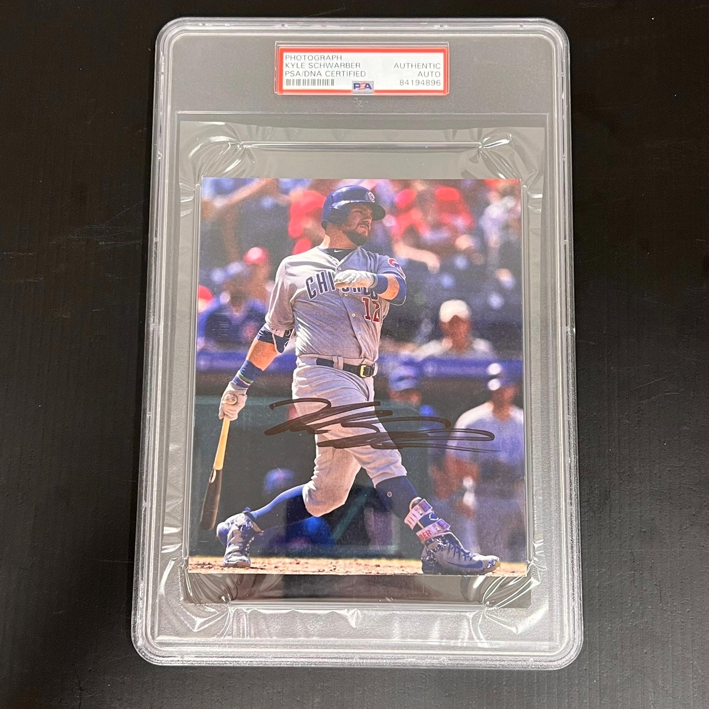 Kyle Schwarber signed photograph PSA Encapsulated Chicago Cubs