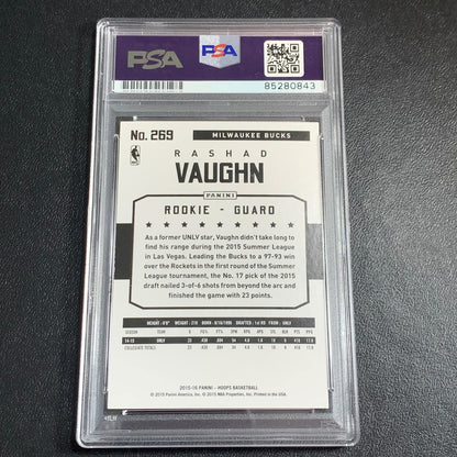 2015-16 Panini NBA Hoops #269 Rashad Vaughn Signed Card AUTO PSA Slabbed RC Rook