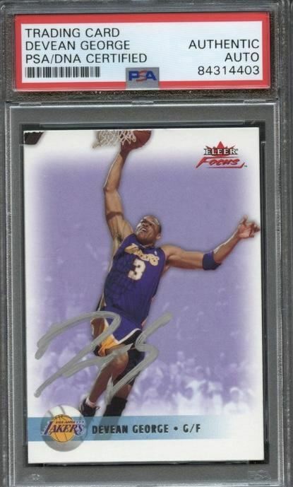 2003-04 Fleer Focus #36 Devean George Signed Card AUTO PSA Slabbed