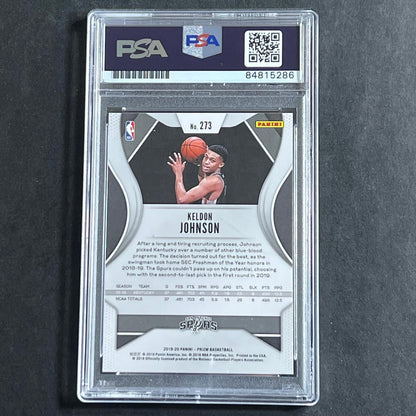 2019-20 Panini Prizm #273 Keldon Johnson Signed Card PSA Slabbed RC Spurs