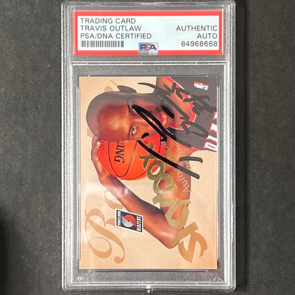 2004 NBA Properties #82 Travis Outlaw Signed Card AUTO PSA Slabbed Portland Trai