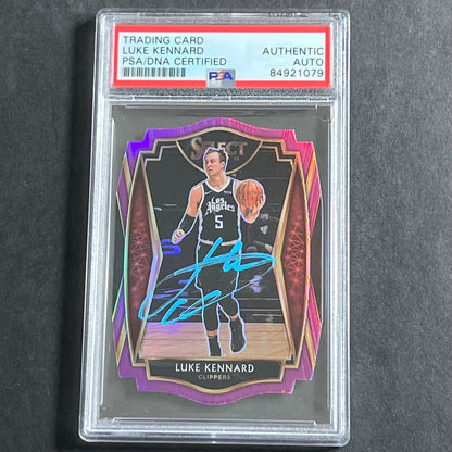 2020-21 Panini Select #159 Luke Kennard Signed Rookie Card AUTO PSA Slabbed Clip