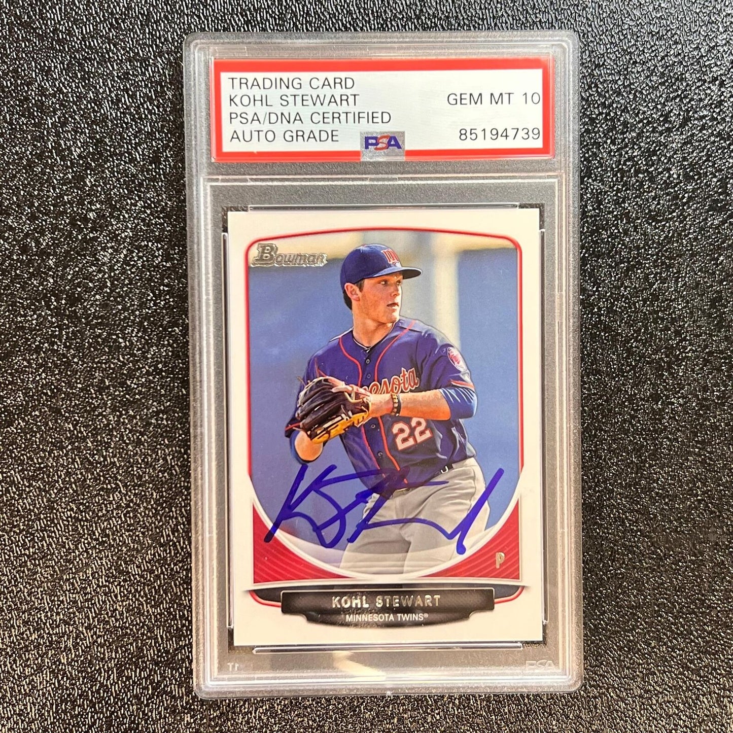 2013 Topps Bowman #BDPP2 Kohl Stewart Signed Card PSA AUTO GRADE 10 Slabbed Twin