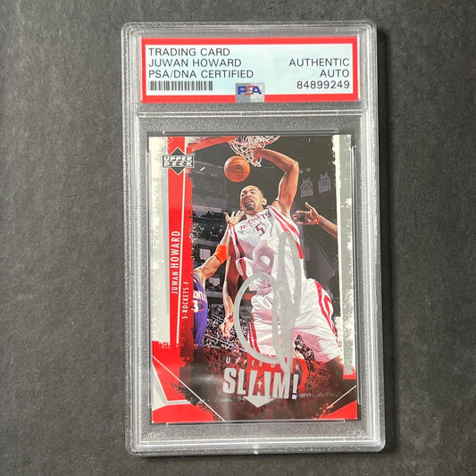 2004-05 Upper Deck #30 Juwan Howard Signed Card AUTO PSA/DNA Slabbed Rockets