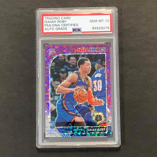 2019-20 Panini Hoops Premium Stock #234 Isaiah Roby Signed Card PSA Slabbed AUTO