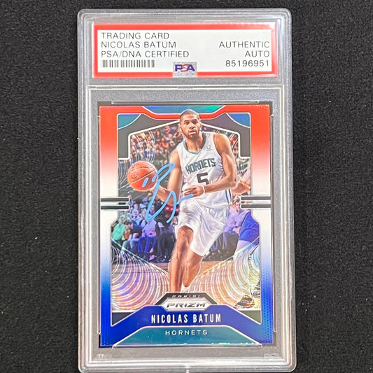 2019-20 Panini Prizm #57 Nicolas Batum Signed Card AUTO PSA Slabbed Hornets
