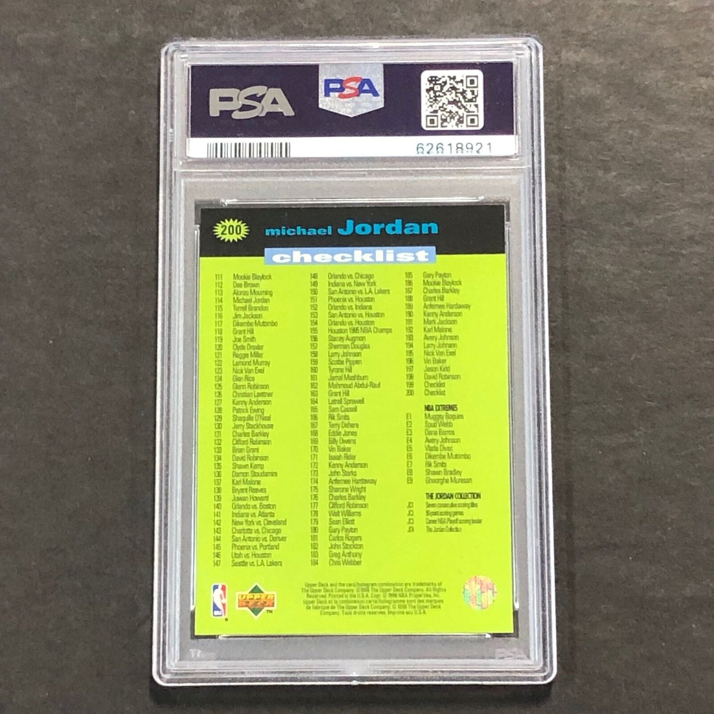 1995 Coll. Choice Intnl #28 Michael Jordan PSA 6 EX-MT French II - Checklist