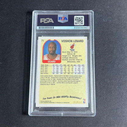 1999-2000 Skybox #71 Voshon Lenard Signed Card AUTO 10 PSA Slabbed Heat