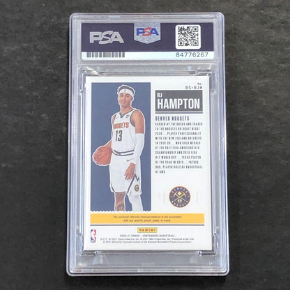 2020-21 Panini Contenders #RS-RJH RJ Hampton signed Auto 10 Card PSA/DNA Slabbed