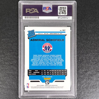 2019-20 Panini Donruss Optic Rated Rookie #187 Admiral Schofield Signed Card AUT