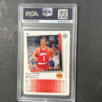1993-94 Upper Deck #131 Scott Brooks Signed Card AUTO PSA Slabbed Rockets
