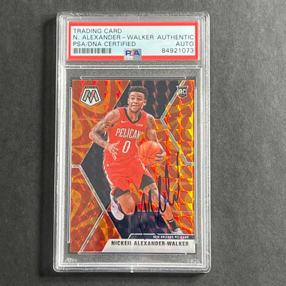2019-20 Panini Mosaic Orange #205 Nickeil Alexander-Walker Signed Card AUTO PSA
