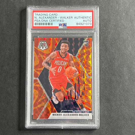 2019-20 Panini Mosaic Orange #205 Nickeil Alexander-Walker Signed Card AUTO PSA
