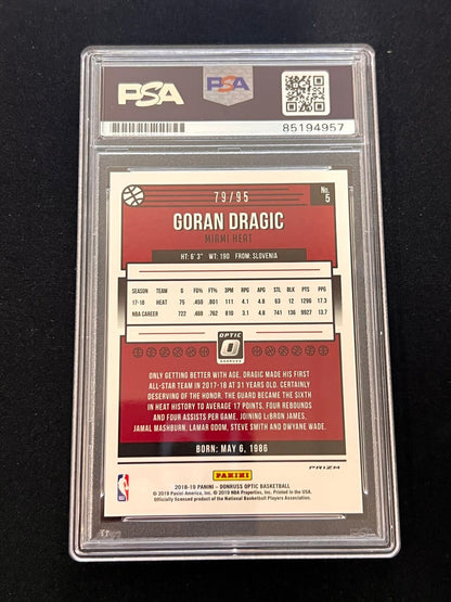 2018-19 Panini Donruss Optic #5 Goran Dragic Signed Card AUTO PSA/DNA Slabbed He