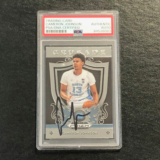 2019-20 Panini Prizm Draft Picks #32 Cameron Johnson Signed Card PSA Slabbed Aut