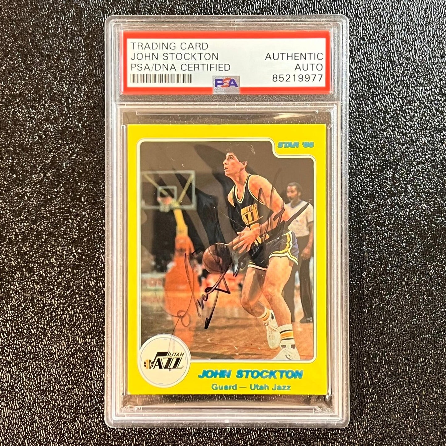 1984 Star #144 John Stockton Signed Card AUTO PSA Slabbed Jazz