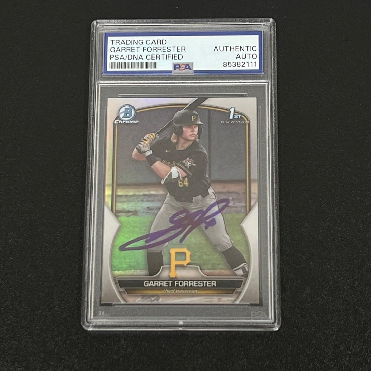 2023 Topps #BDC 197 Garret Forrester Signed Card PSA Slabbed AUTO Pirates