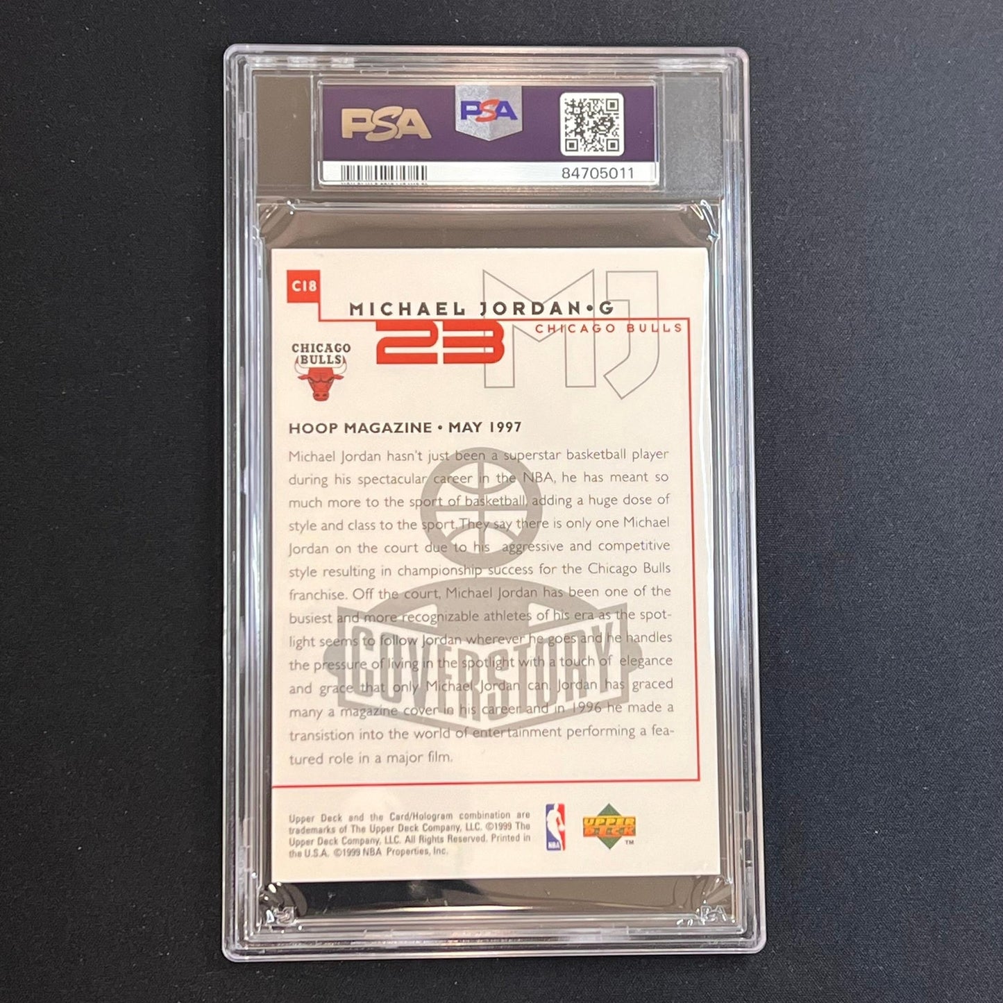 1999 Upper Deck MJ Retires Jumbo-Hoop Magazine #C18 Michael Jordan PSA NM MT 8 B