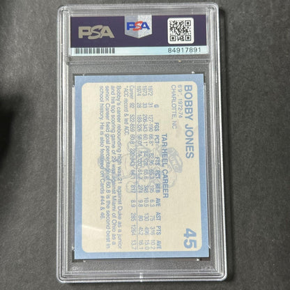 1989-90 Collegiate Collection #45 Bobby Jones Signed Card AUTO PSA Slabbed North