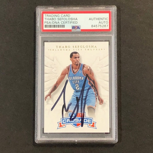 2012-13 Panini Crusade #32 Thabo Sefolosha Signed Card Auto PSA/DNA Slabbed Thun