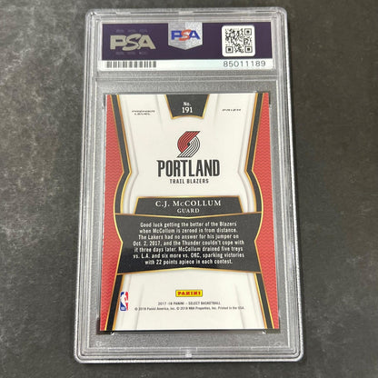 2017-18 Panini Select #191 CJ McCollum Signed Card AUTO PSA Slabbed Blazers