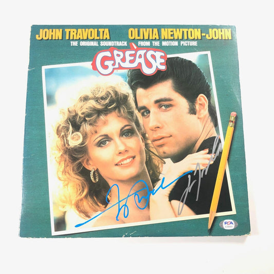 John Travolta & Frankie Avalon signed Grease Soundtrack Vinyl PSA/DNA Album auto