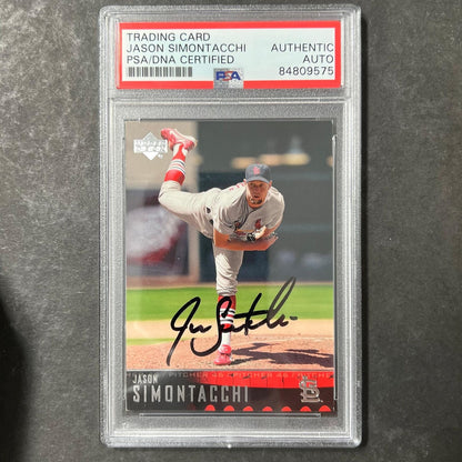 2002-03 Upperdeck #165 Jason Simontacchi Signed Card PSA Slabbed Auto Cardinals