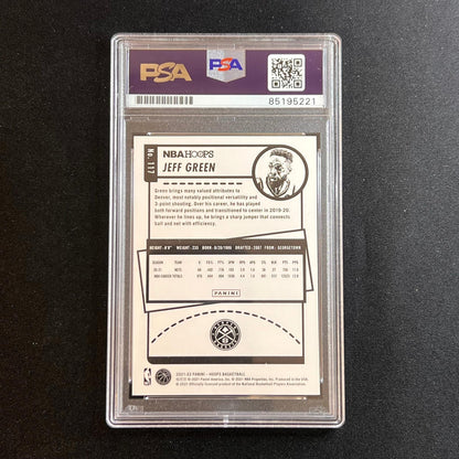 2021-22 Panini NBA Hoops #117 Jeff Green Signed Card AUTO PSA/DNA Slabbed Nets