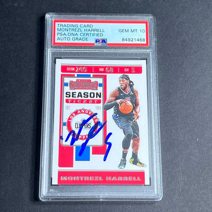 2019-20 Panini Contenders #83 Montrezl Harrell Signed Card AUTO Grade 10 PSA Sla