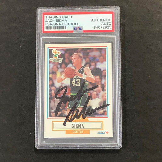 1990 Fleer #110 Jack Sikma Signed Card AUTO PSA/DNA Slabbed Bucks